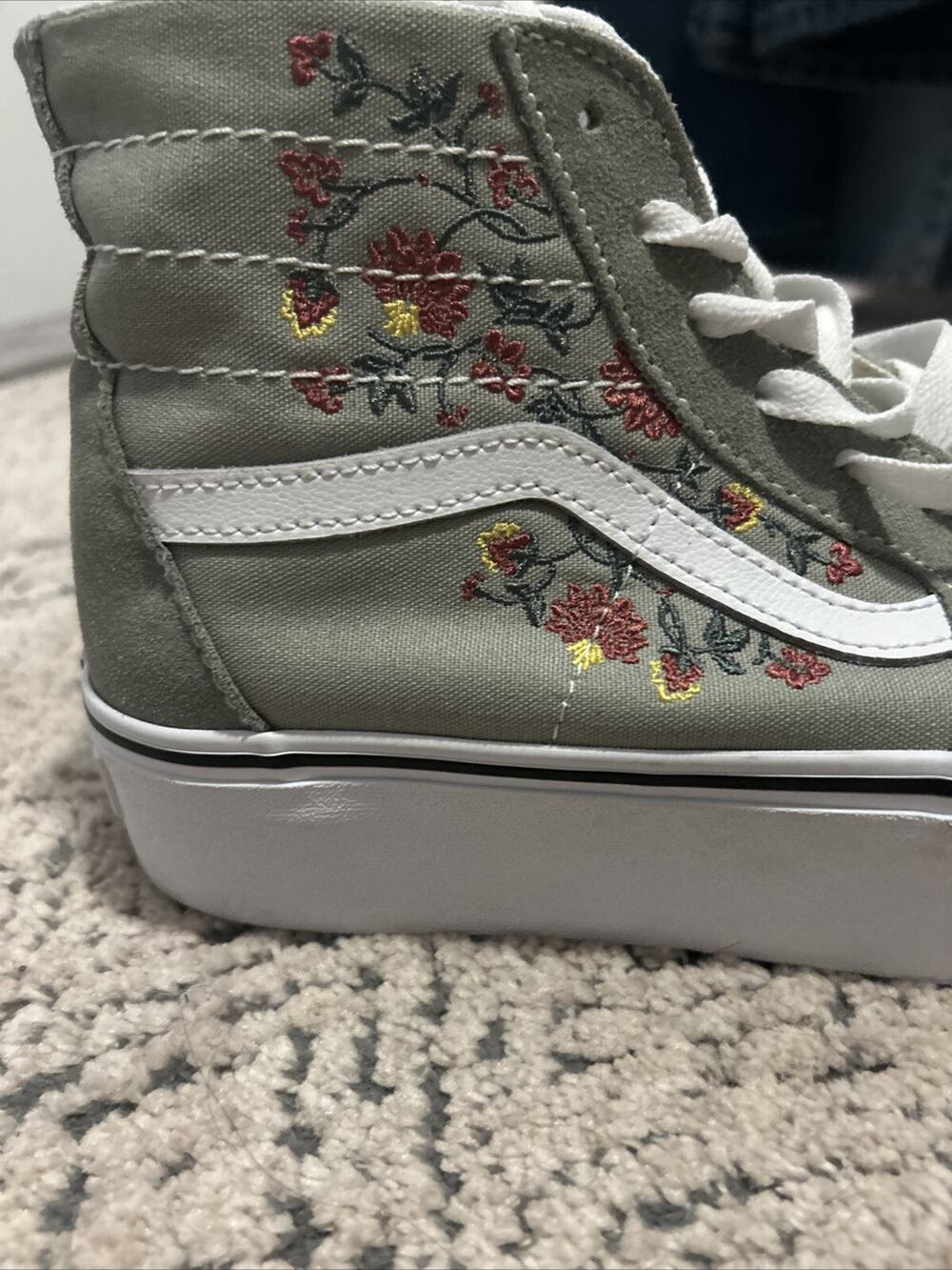 VANS Sk8-Hi Tapered Shoes Platform Unisex Suede Canvas Floral Desert